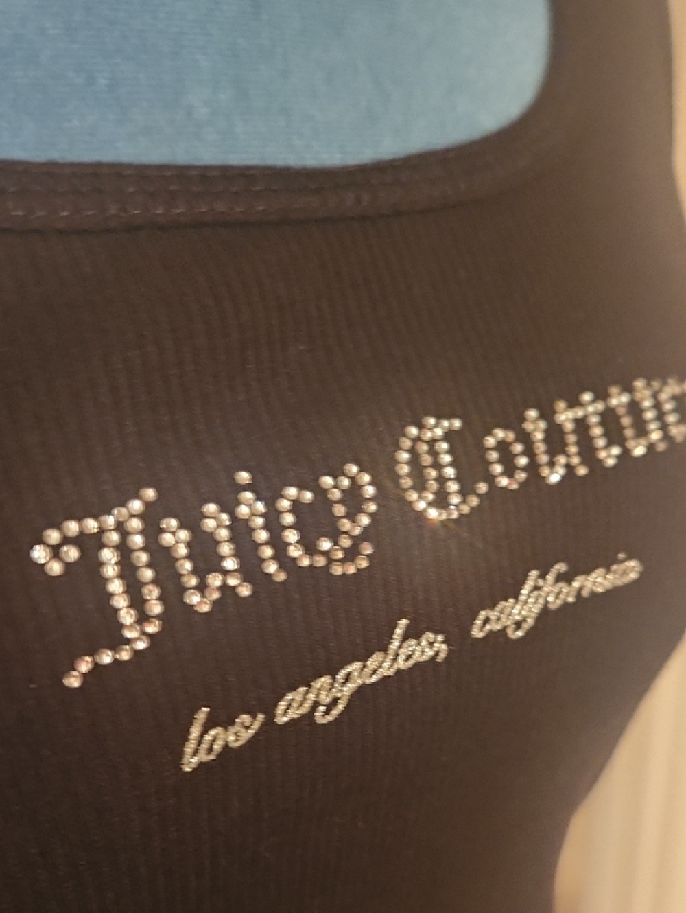 Juicy Couture Black Rhinestone Logo Ribbed Tank Small - Picture 11 of 13